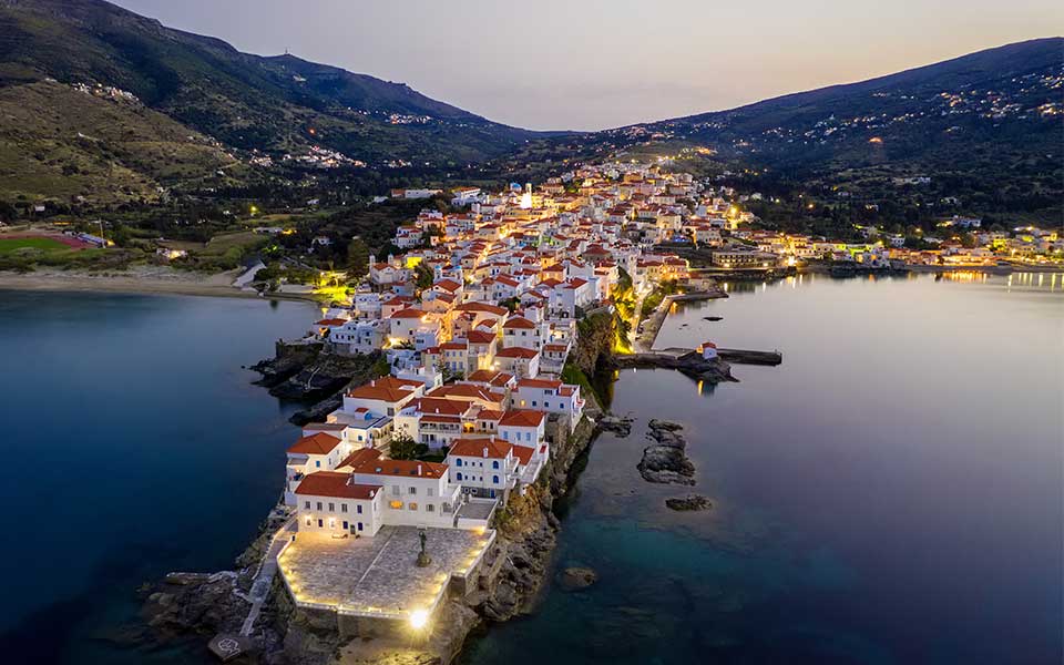 Andros waterfalls and trails Andros food and local cuisine Andros seaside dining