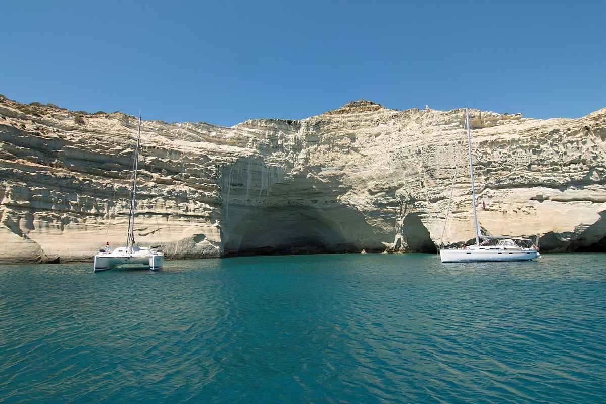 Milos beaches by boat