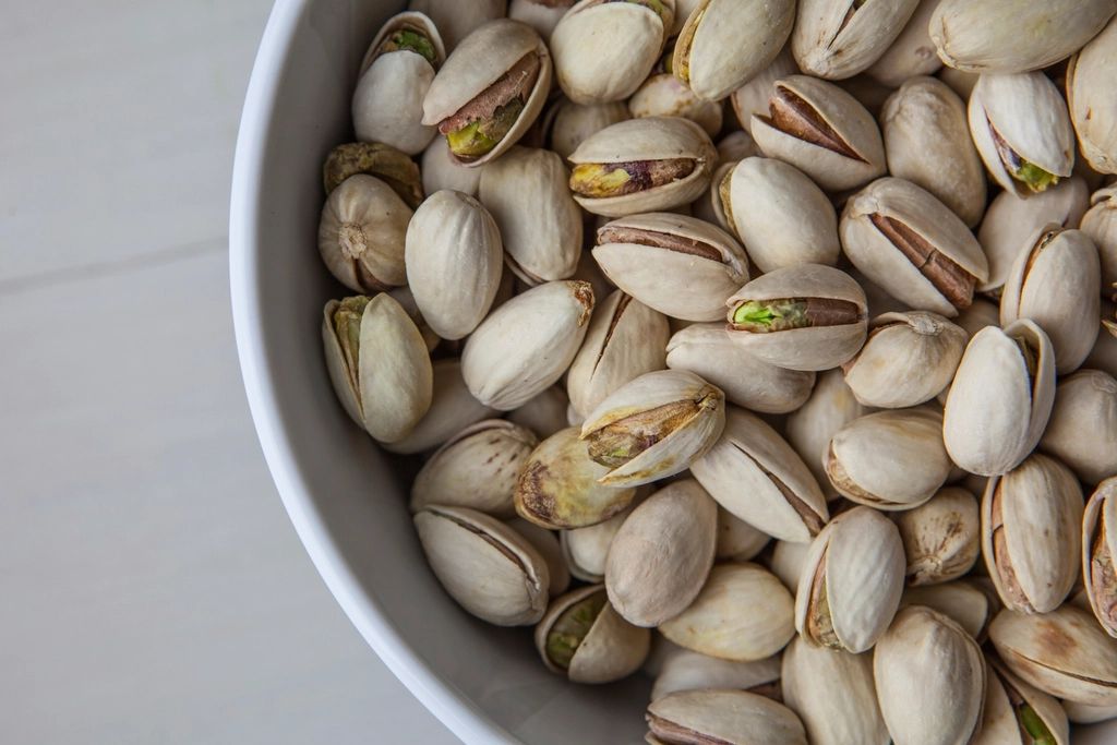 A bowl of the famous Aegina pistachios celebrated at the festival