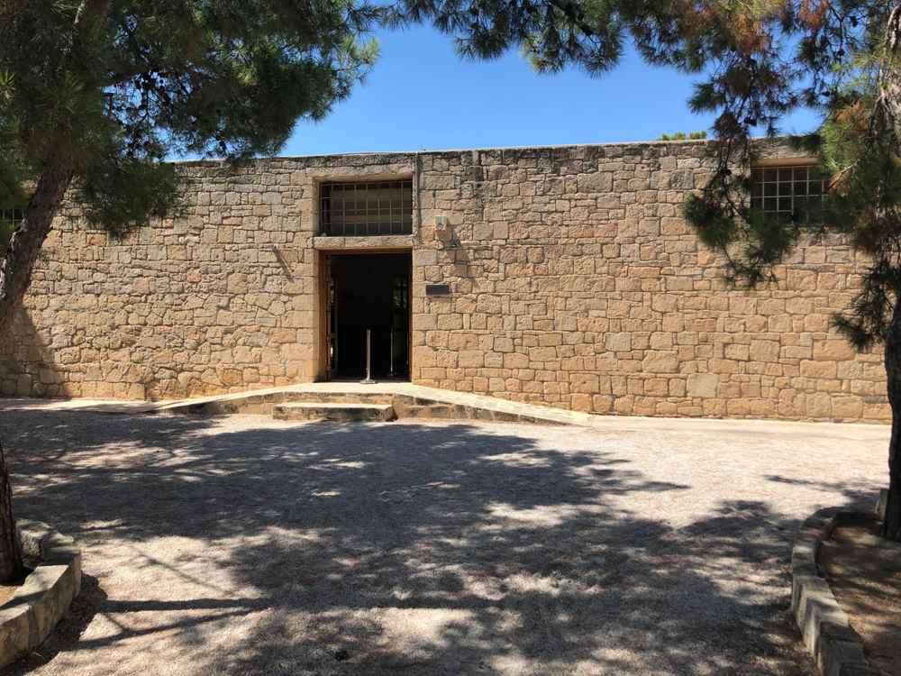 The stone entrance of the Archaeological Museum at Kolona on Aegina