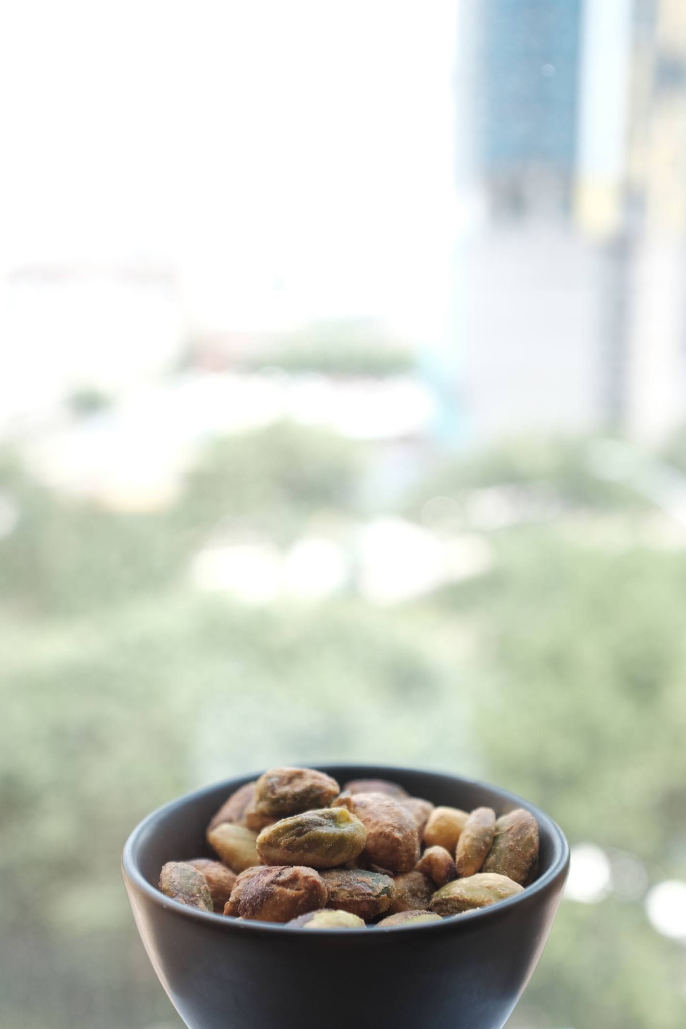 Roasted pistachios in their shells, the celebrated nut of Aegina ready to enjoy