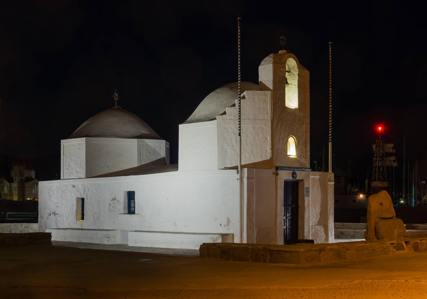 The chapel of Agios Nikolaos guarding the harbour entrance of Aegina Town