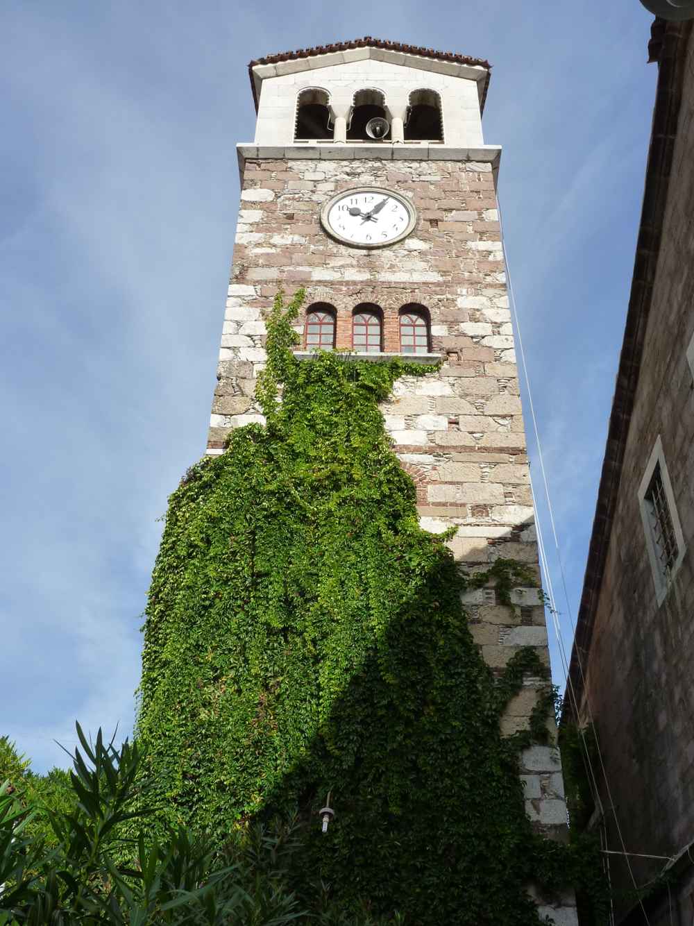 The bell tower of the church of Panagia in Agiasos, Lesbos