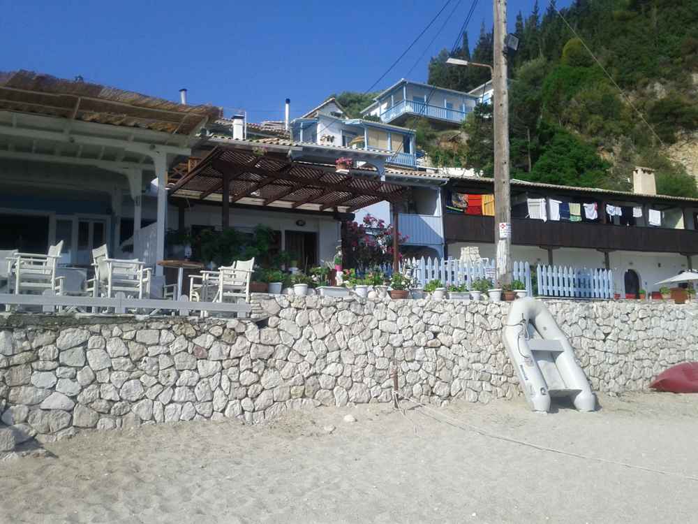 The sheltered beachfront of Agios Nikitas, Lefkada