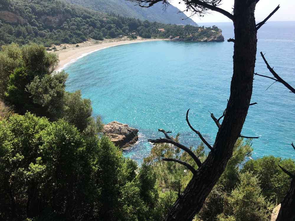 View from Megalo Seitani Beach in Samos