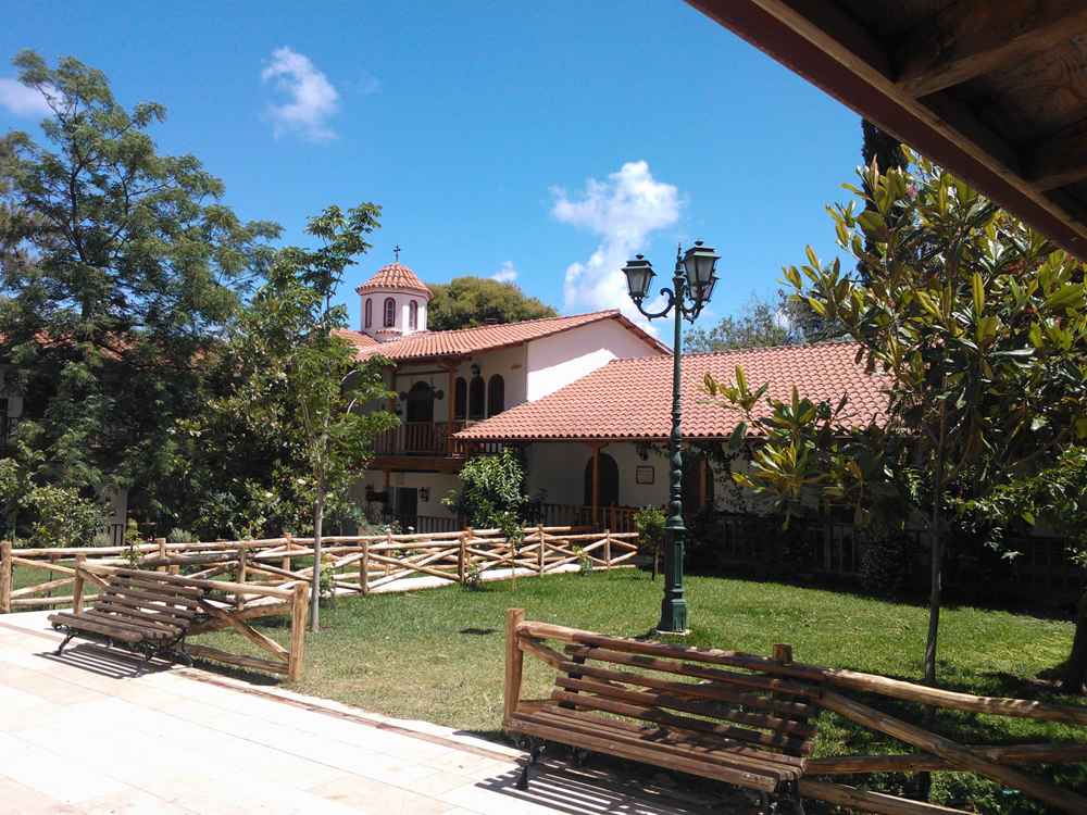Garden courtyard of Faneromeni Monastery, Lefkada