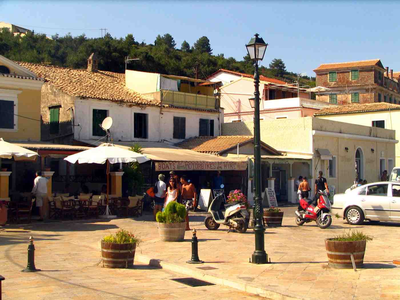 The main square of Gaios on Paxos