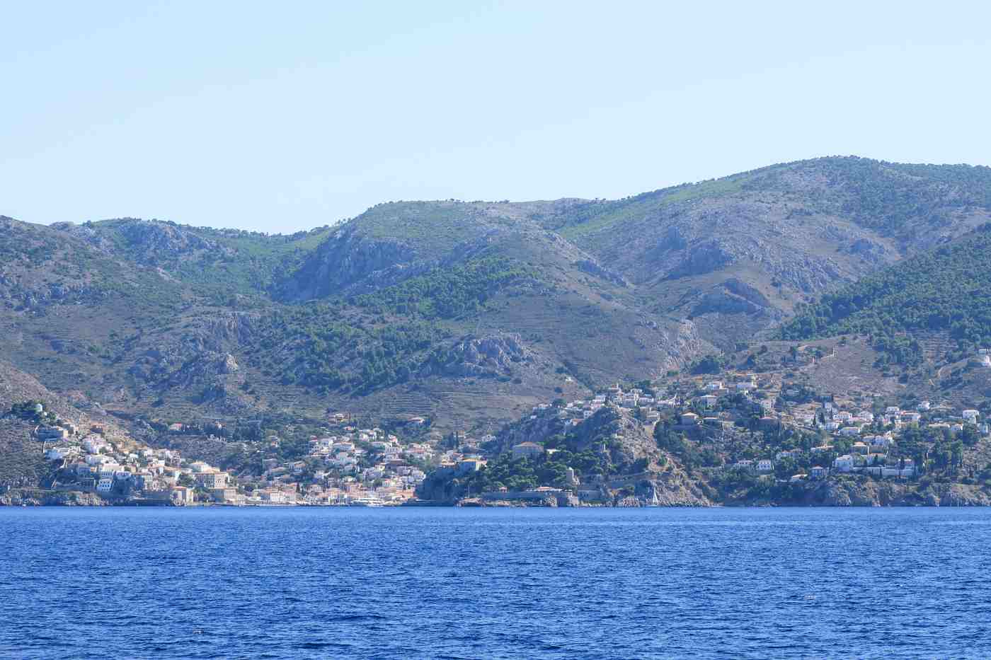 Approaching Hydra by ferry, the way to get to Hydra across the Saronic Gulf