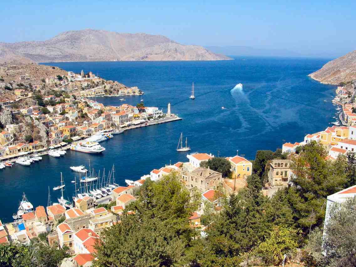 Arriving at Symi Town by sea