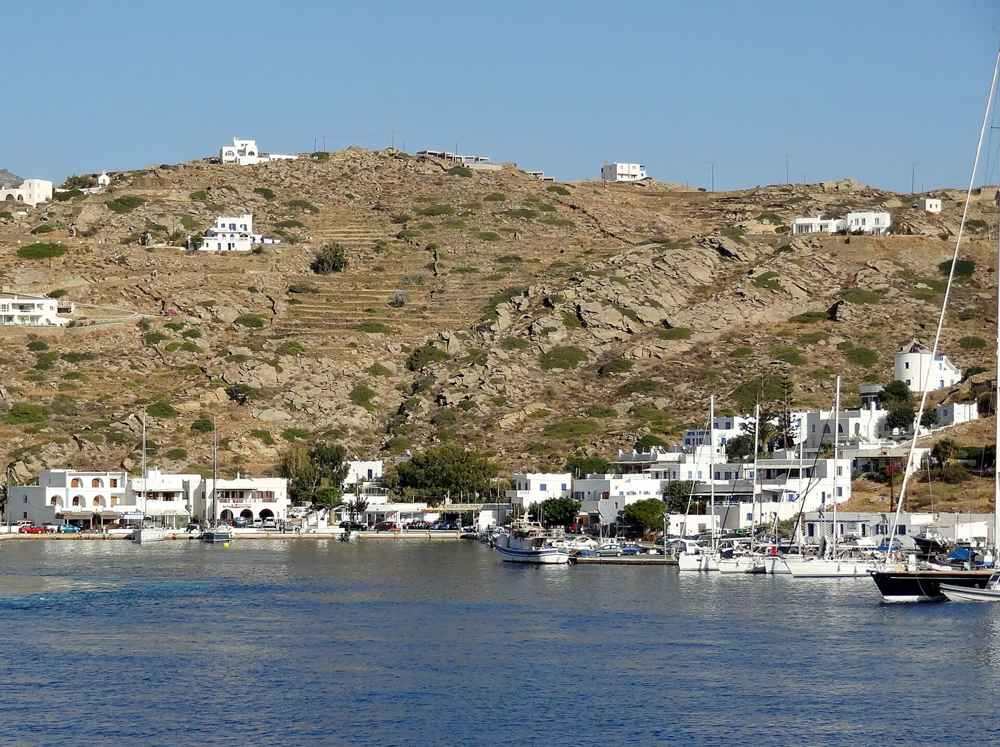 The harbour of Gialos on Ios, where boat trips and cruises depart