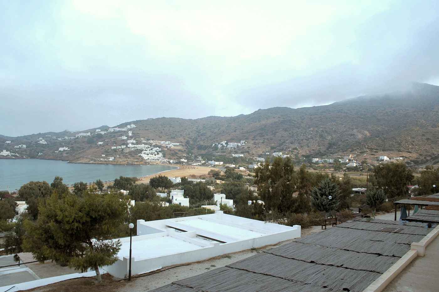 Mylopotas beach on Ios, home to the island’s main campsites