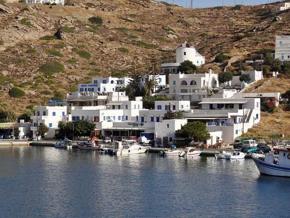 The ferry port of Gialos on Ios, the departure point for day trips across the Cyclades