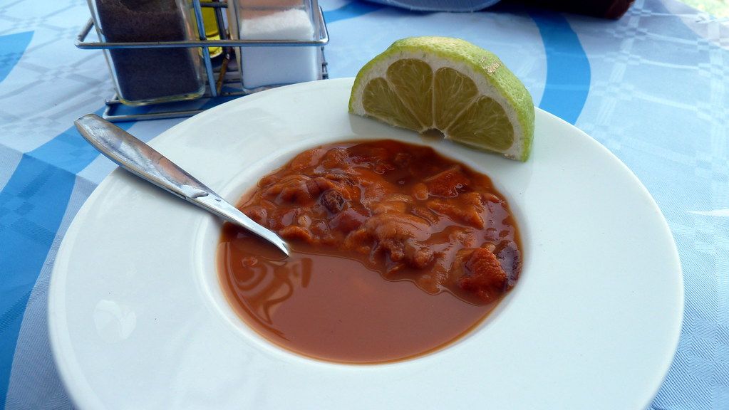 A traditional Greek dish served at a taverna in Mylopotas on Ios