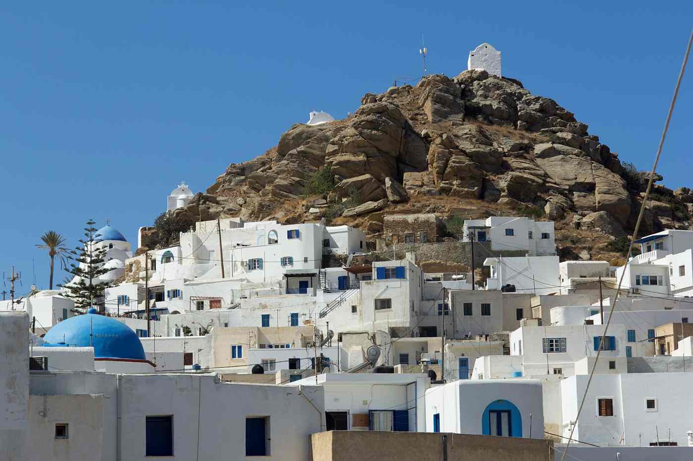 The whitewashed hilltop town of Chora, the heart of the Ios nightlife