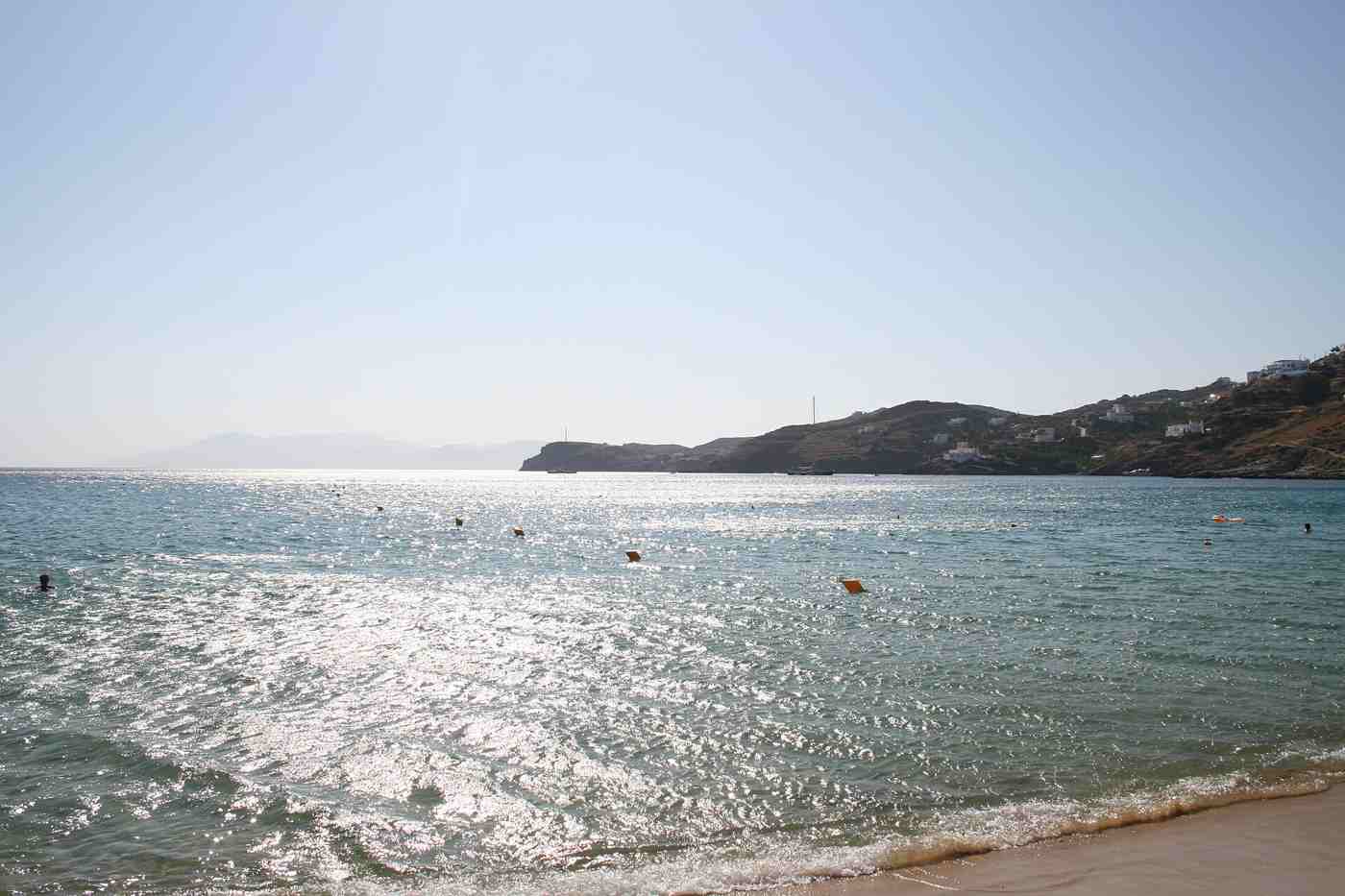 Mylopotas bay on Ios, home to the island’s beach clubs
