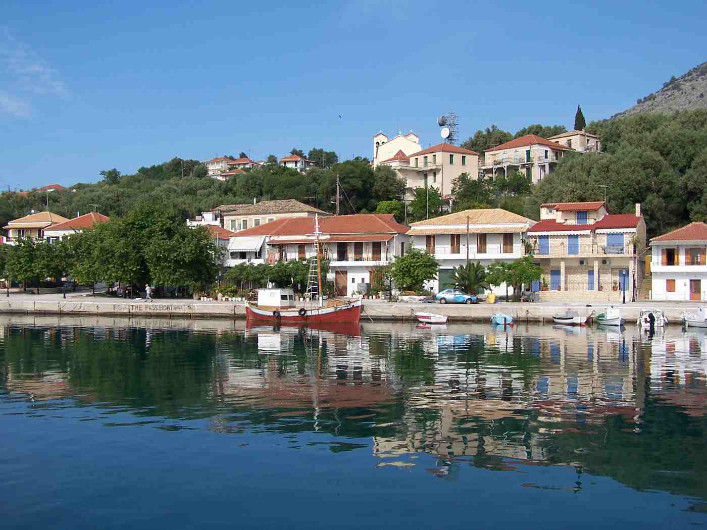 The stone harbour village of Kalamos, one of the quiet islands of Kalamos and Kastos near Lefkada