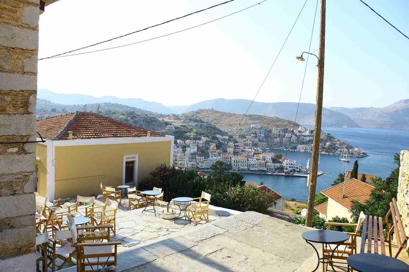 View over Symi harbour from Chorio