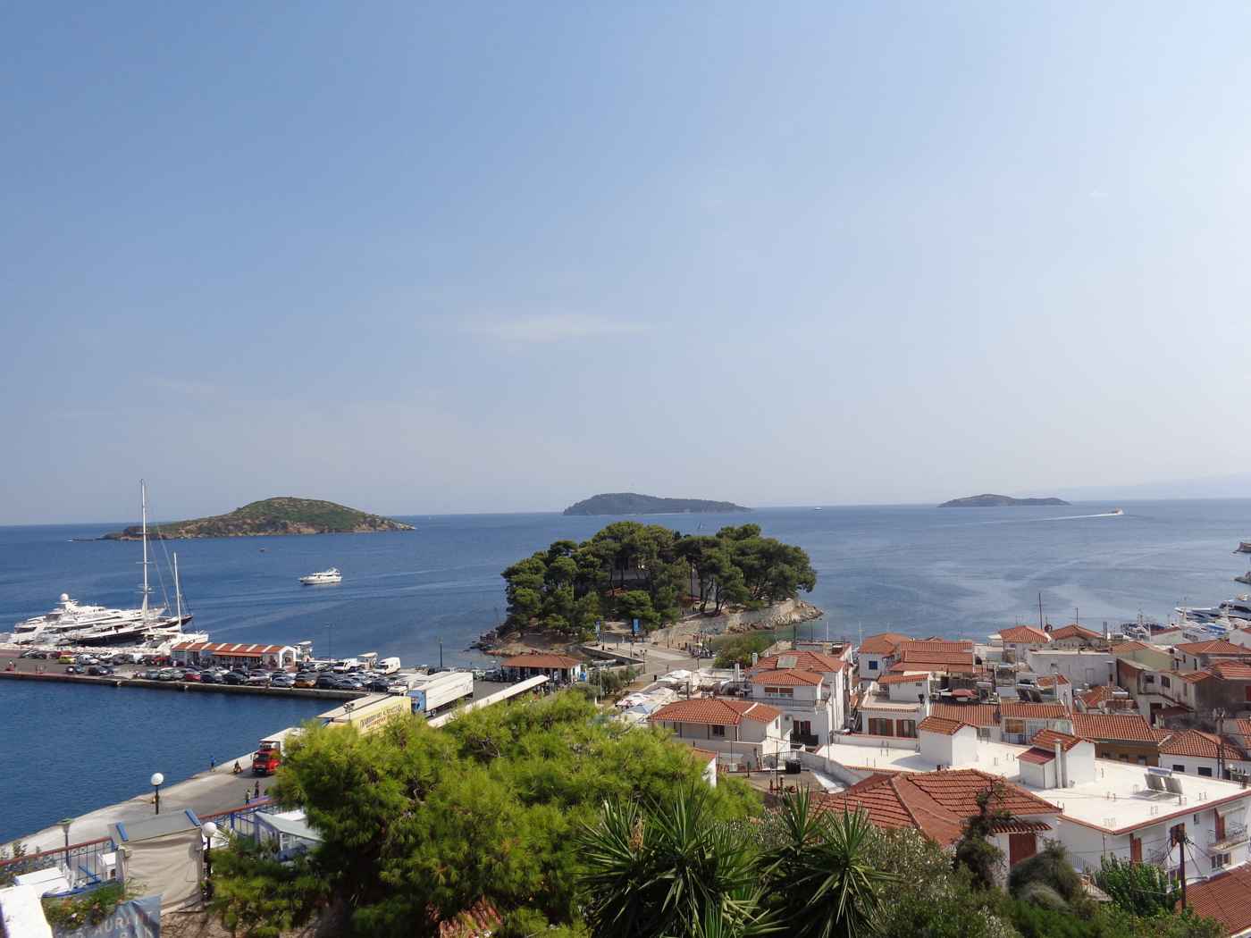 Skiathos Town and Bourtzi from Agios Nikolaos
