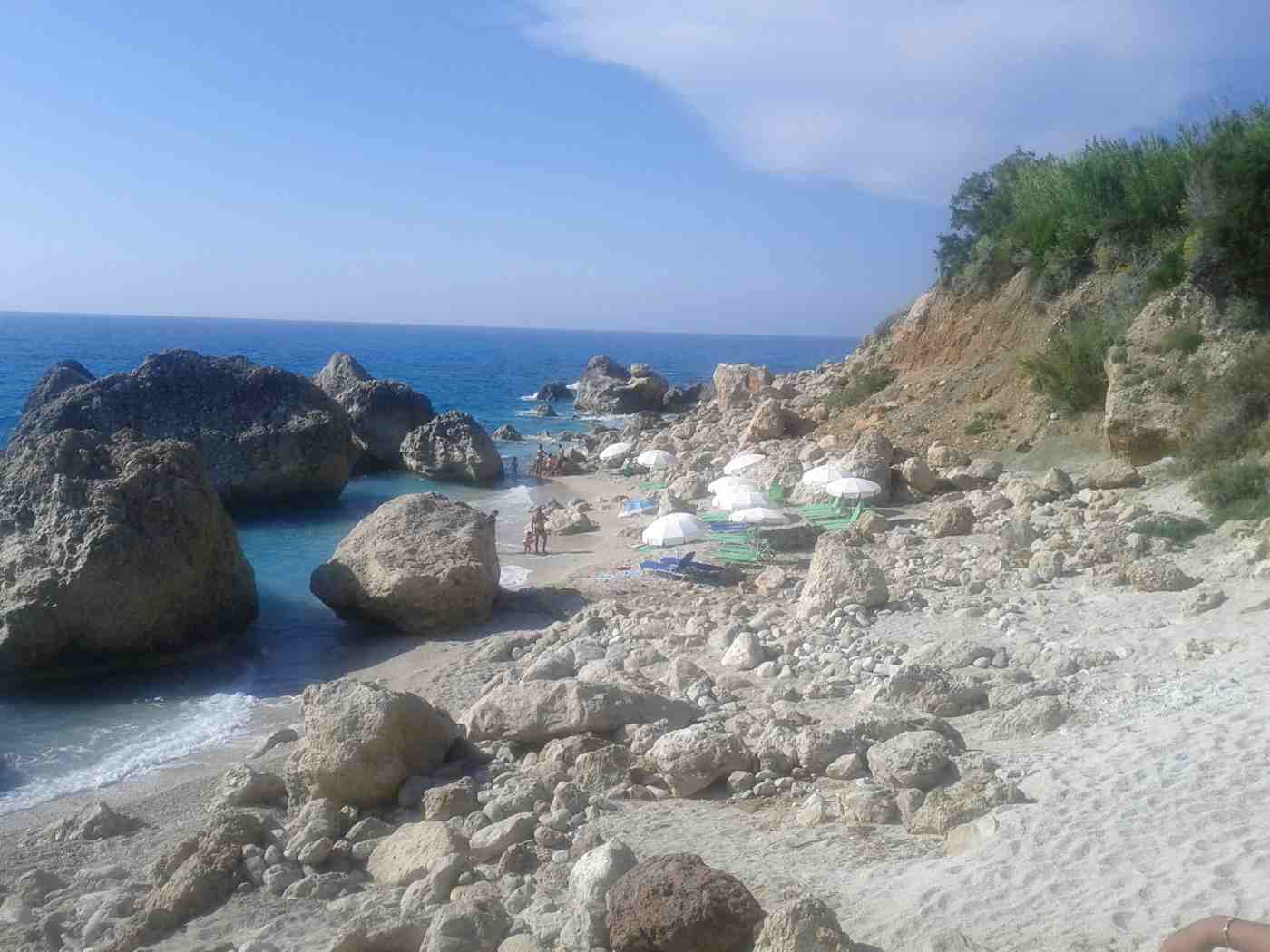 Kavalikefta beach with its giant boulders and turquoise water, Lefkada