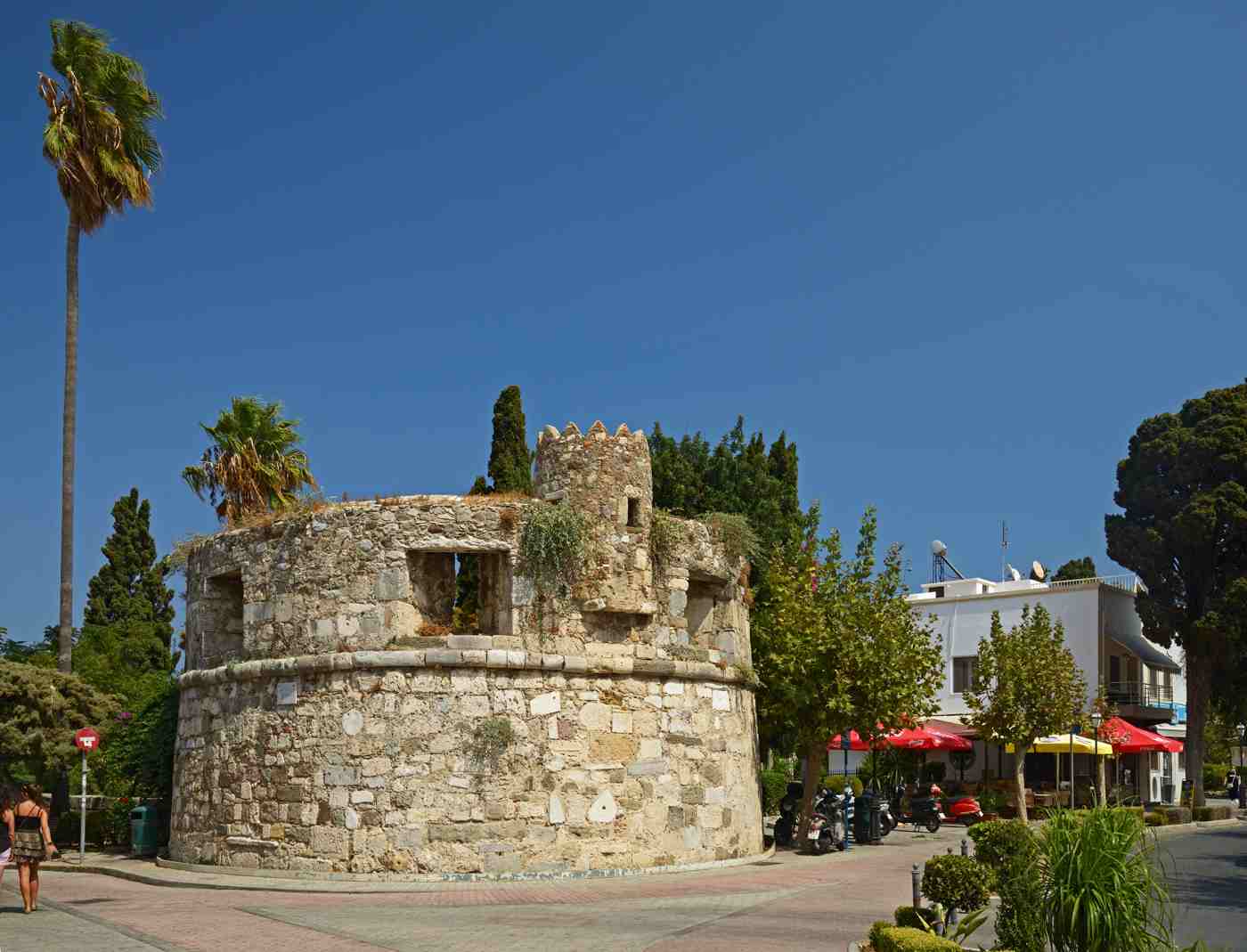 Fortress tower on the Eleftherias Square. Kos, Greece