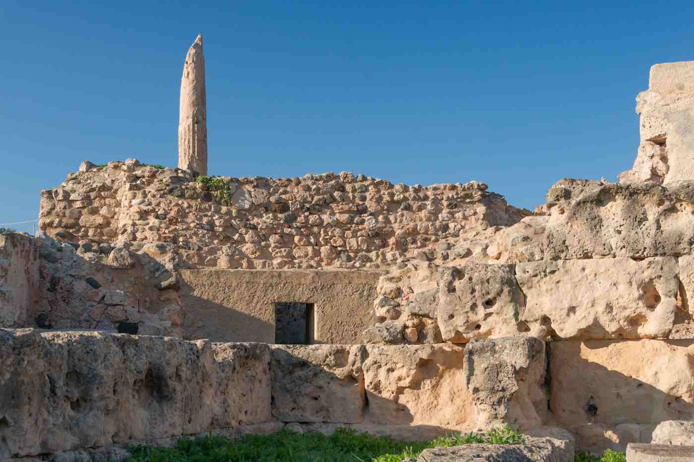 The single surviving column of the ancient Temple of Apollo at Kolona, Aegina