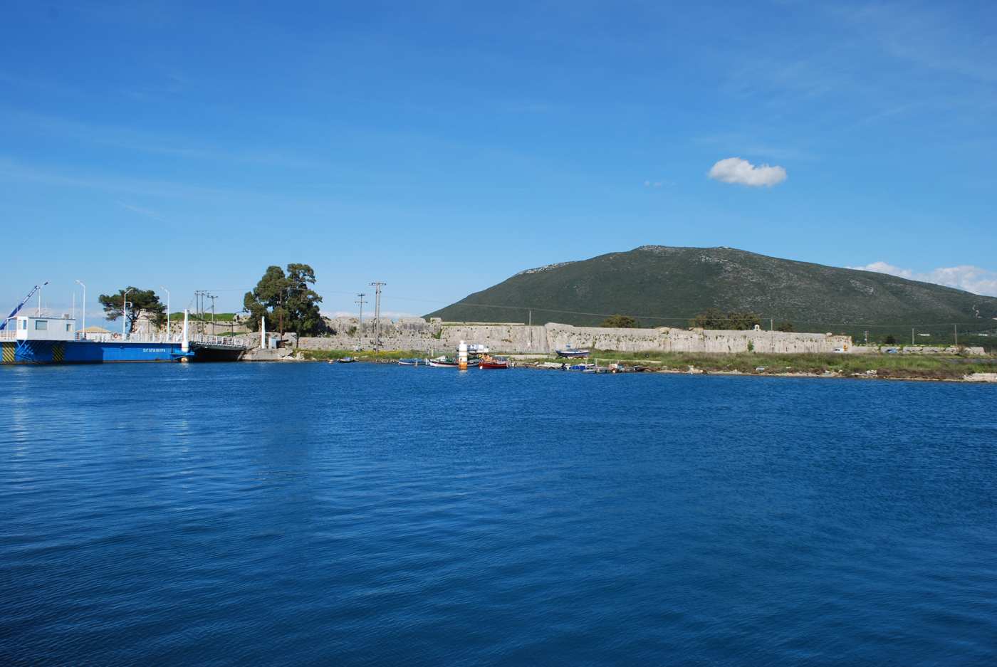 The Agia Mavra castle guarding the channel at the entrance to Lefkada Town