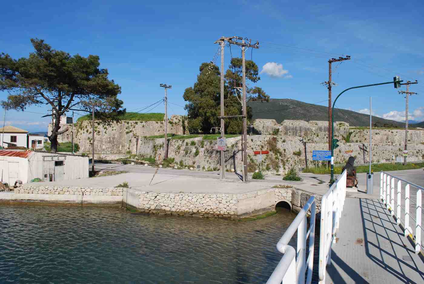 The Venetian ramparts of Agia Mavra beside the causeway to Lefkada Town