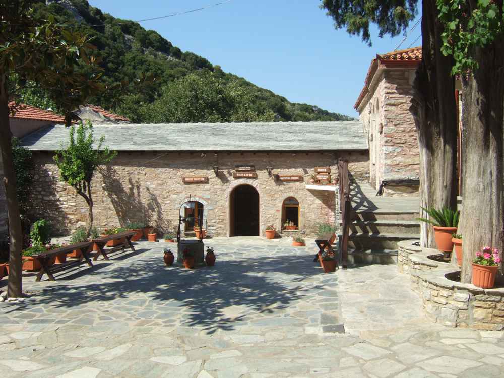 Evangelistria Monastery courtyard