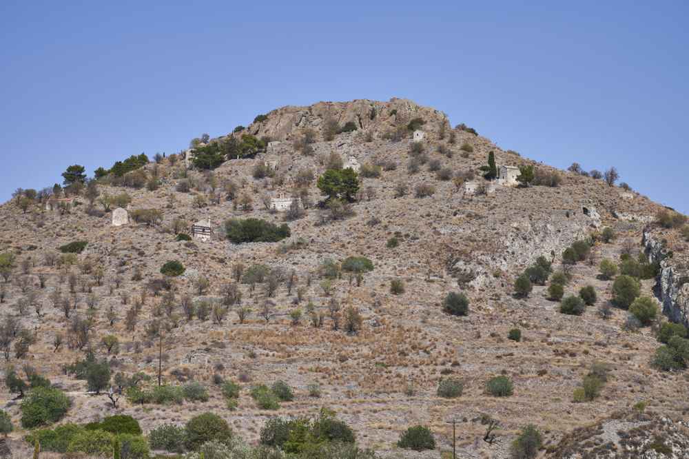 The Byzantine churches scattered across the hillside of Paleochora, Aegina