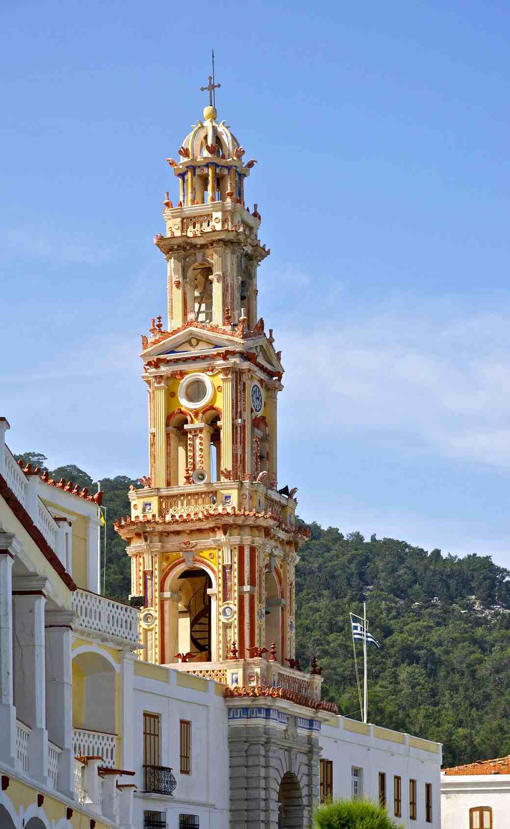 Bell tower of Panormitis Monastery on Symi