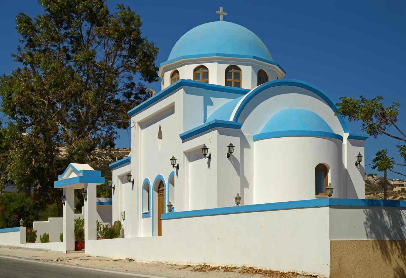 Church of the Transfiguration in Kefalos. View from the southwest. Kos, Greece