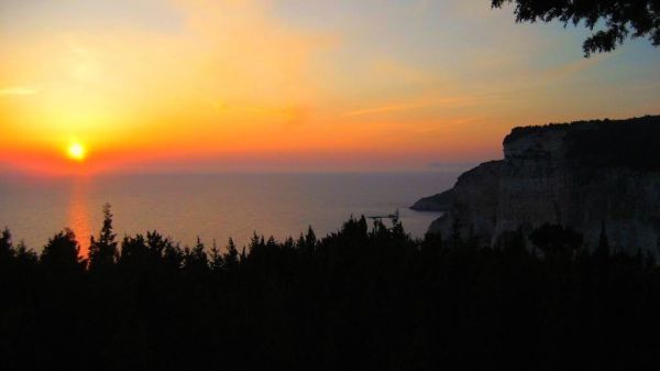 Sunset over the sea on Paxos