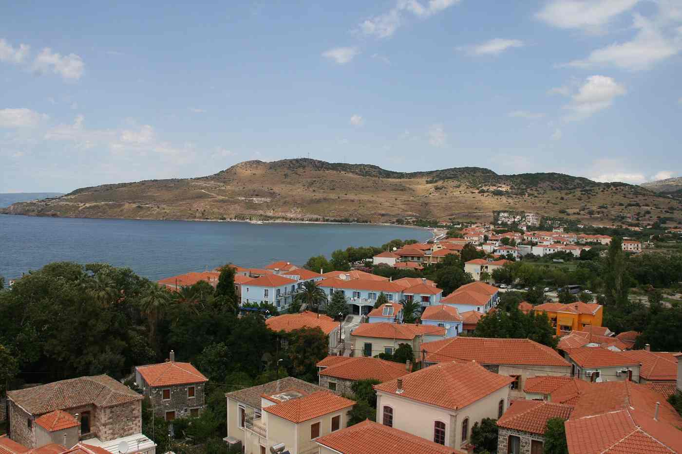 The village and bay of Petra on Lesbos