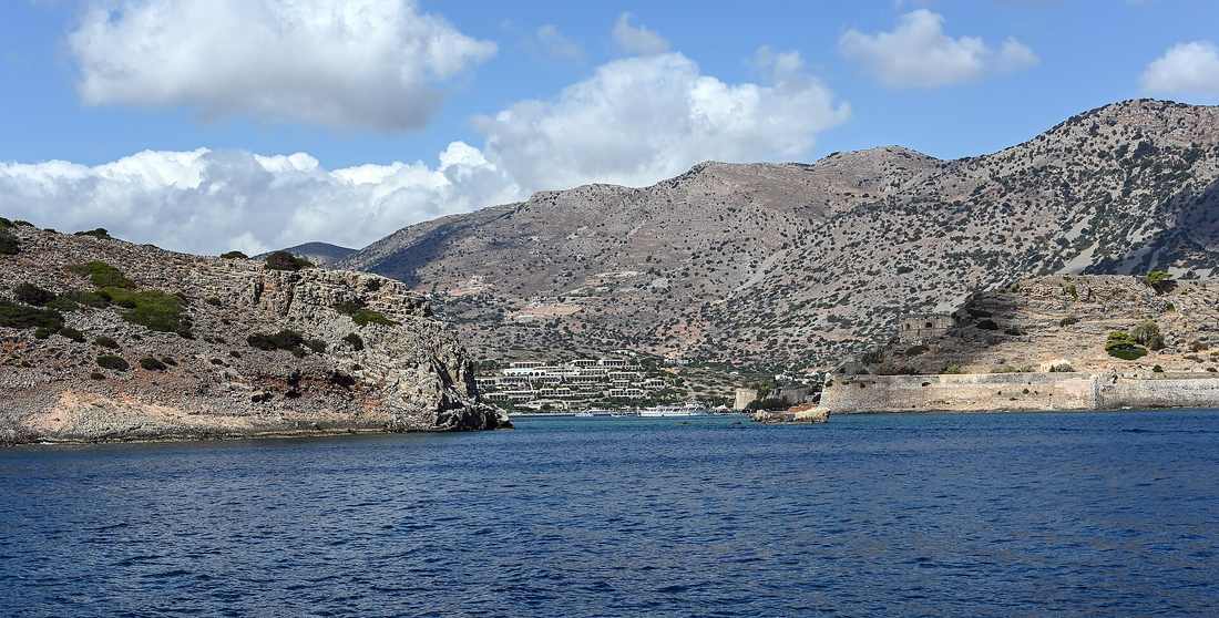 Plaka: Crete's Seaside Village Facing Spinalonga