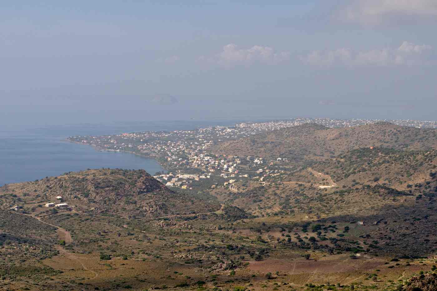 A quiet green stretch of the coast of Aegina