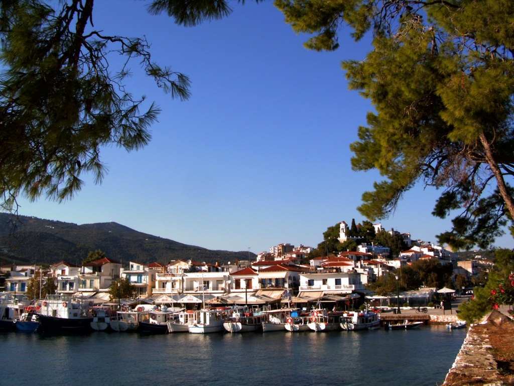 Skiathos harbour view
