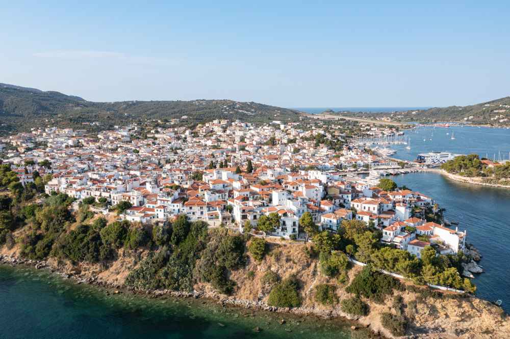 Skiathos island aerial