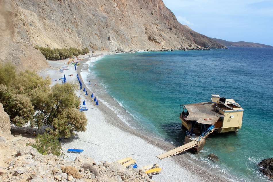 Sweet Water Beach: Crete's Hidden Cove Below Sfakia's Cliffs