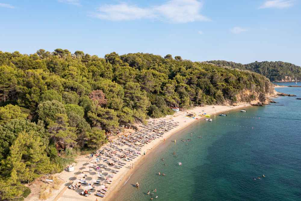 Agia Eleni Beach aerial, Skiathos