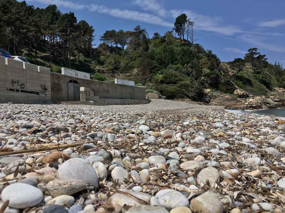 View from Potami Beach in Karlovasi, Samos