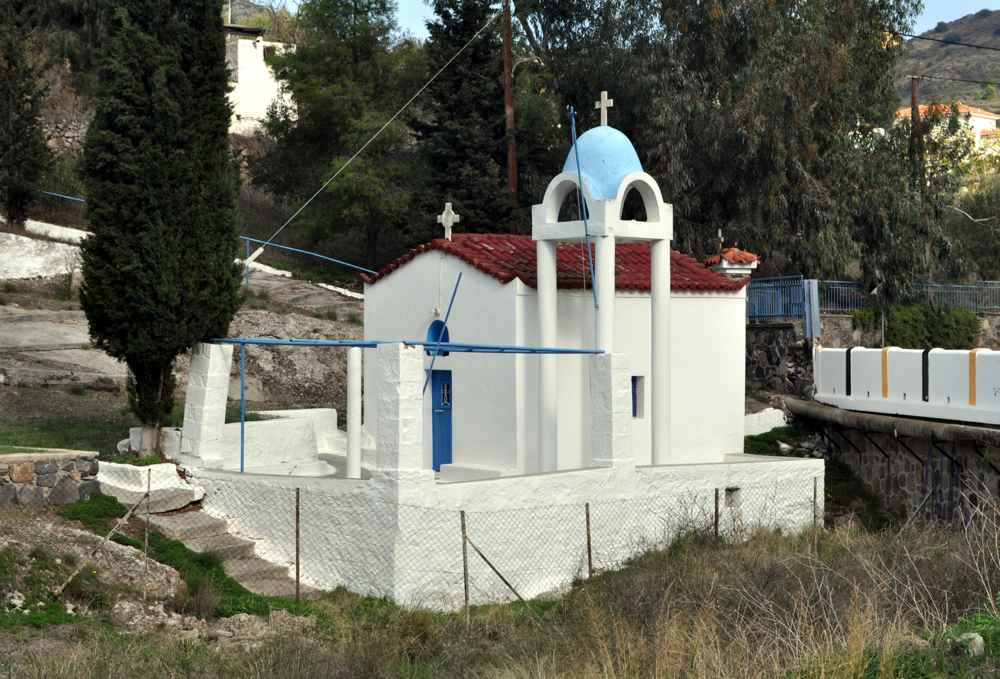 A traditional roadside shrine in the village of Vathy on Aegina