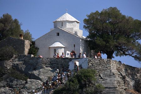 Skopelos, Greece — Agios ioannis mamma mia chapel