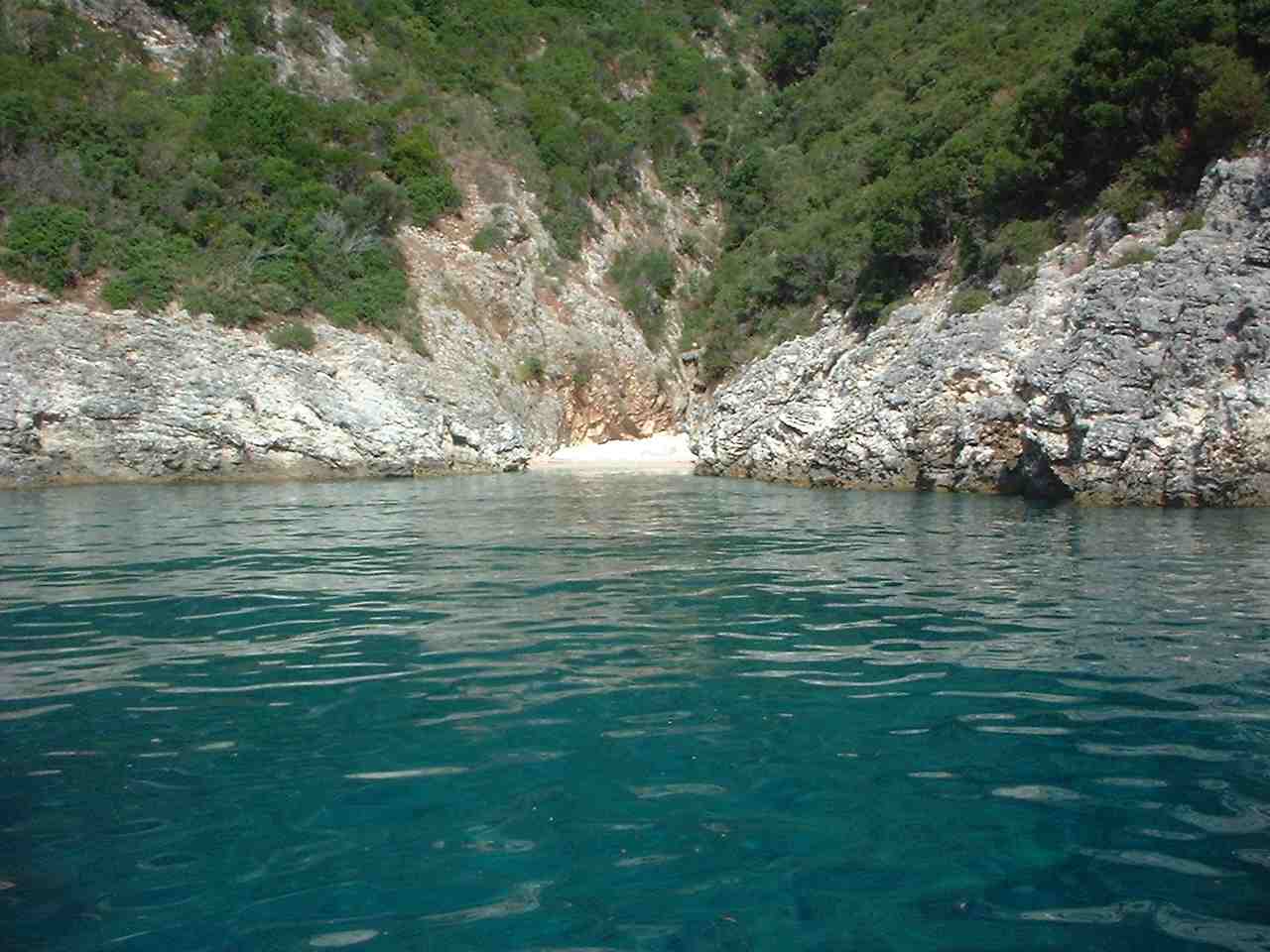 A clear-water cove on the sheltered coast near Vlycho, Lefkada