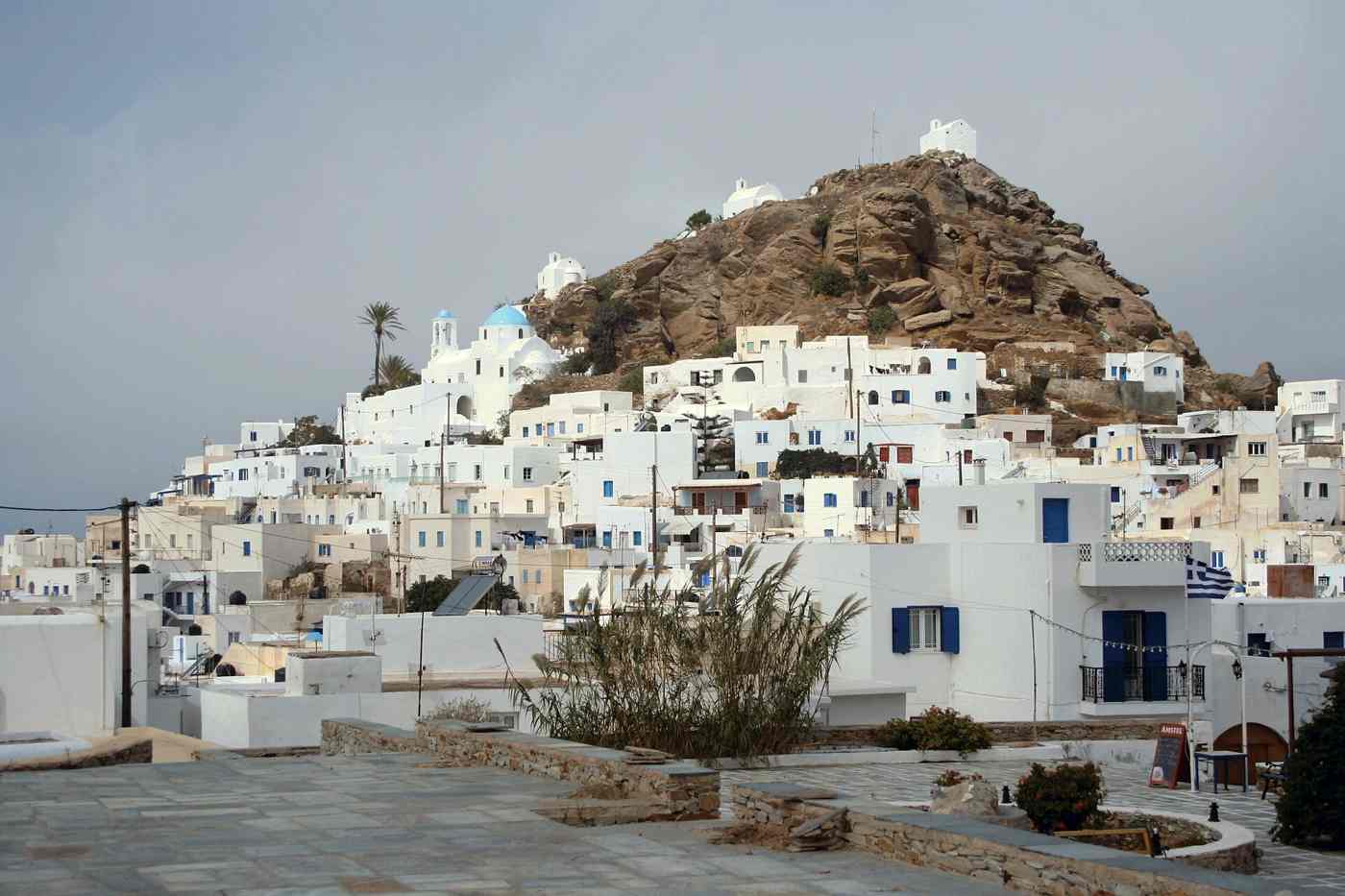 The whitewashed hilltop town of Chora, the most popular area to stay on Ios