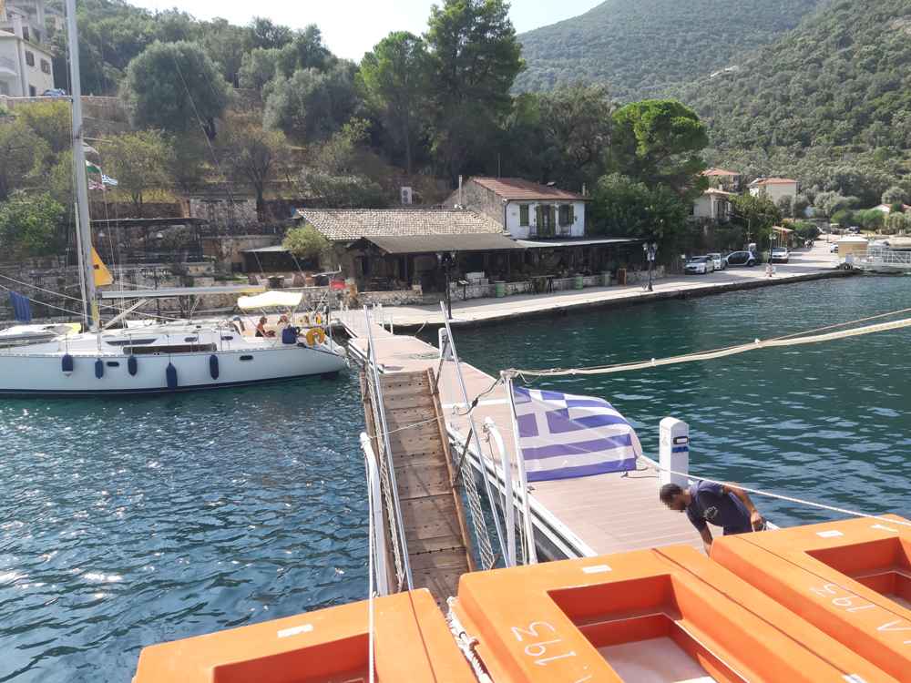 The sheltered yacht harbour of Sivota on the south-east coast of Lefkada