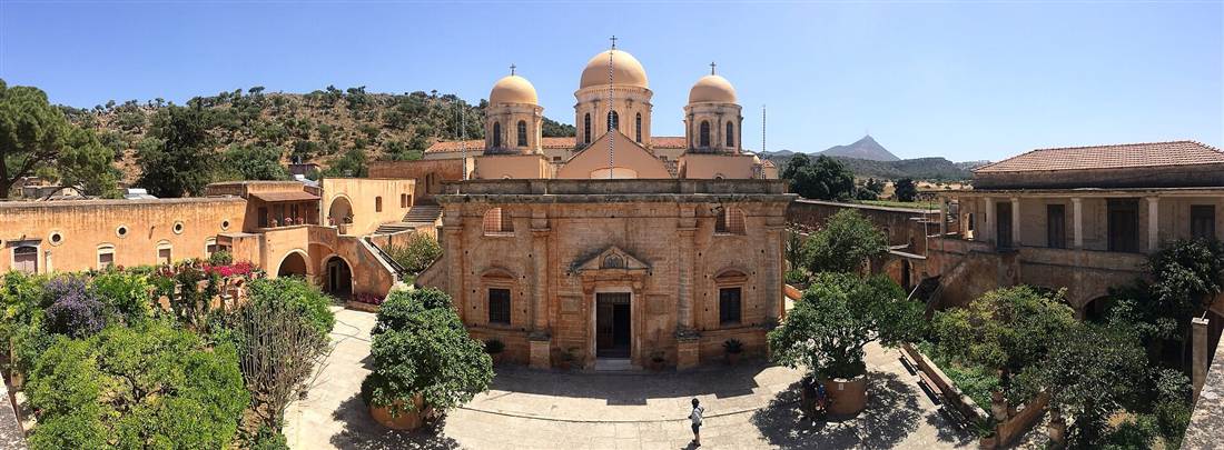 The Agia Triada monastery on the Akrotiri peninsula near Chania, Crete