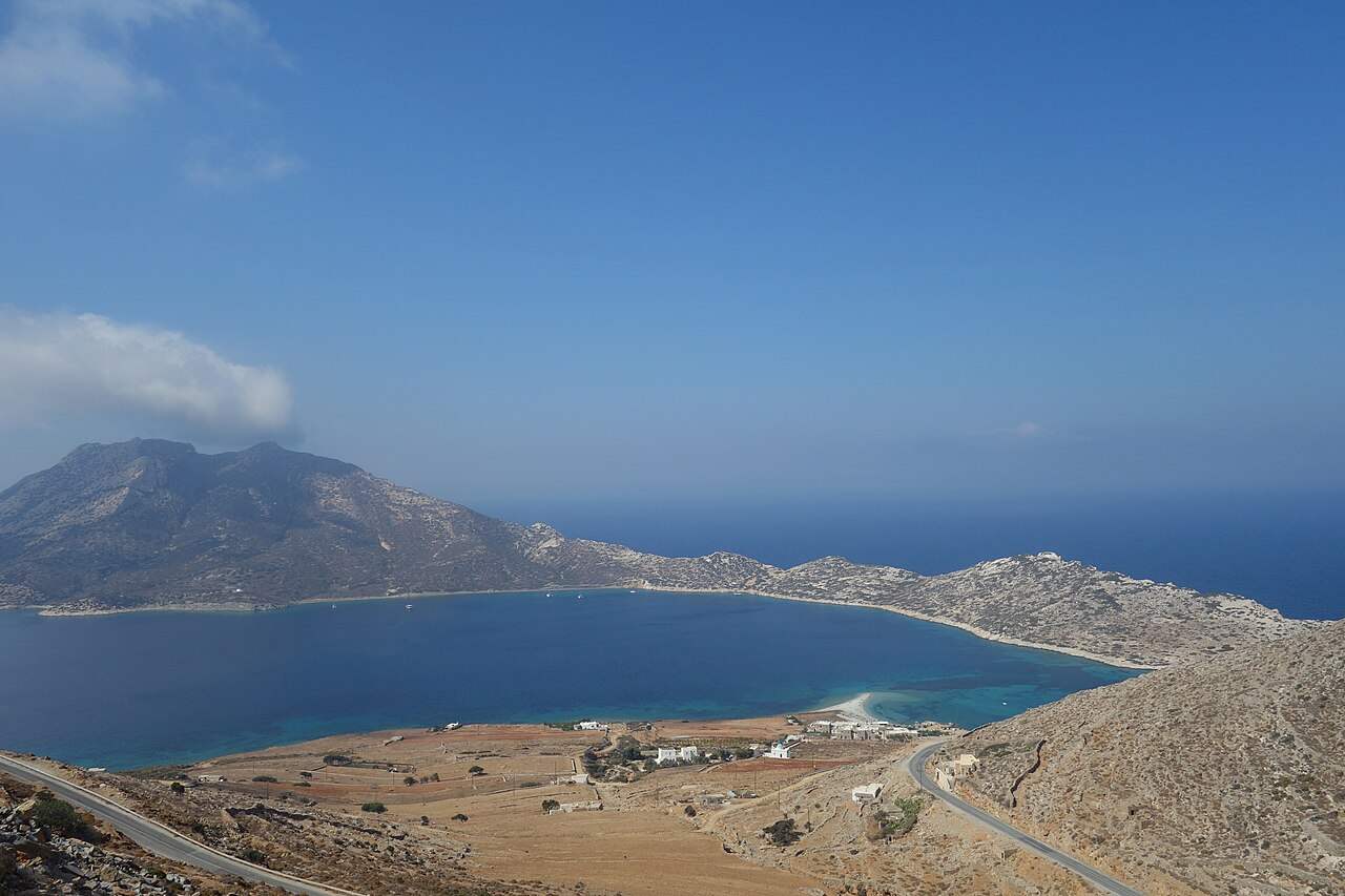 The narrow strait between Amorgos and the uninhabited islet of Nikouria, reached by boat from Agios Pavlos