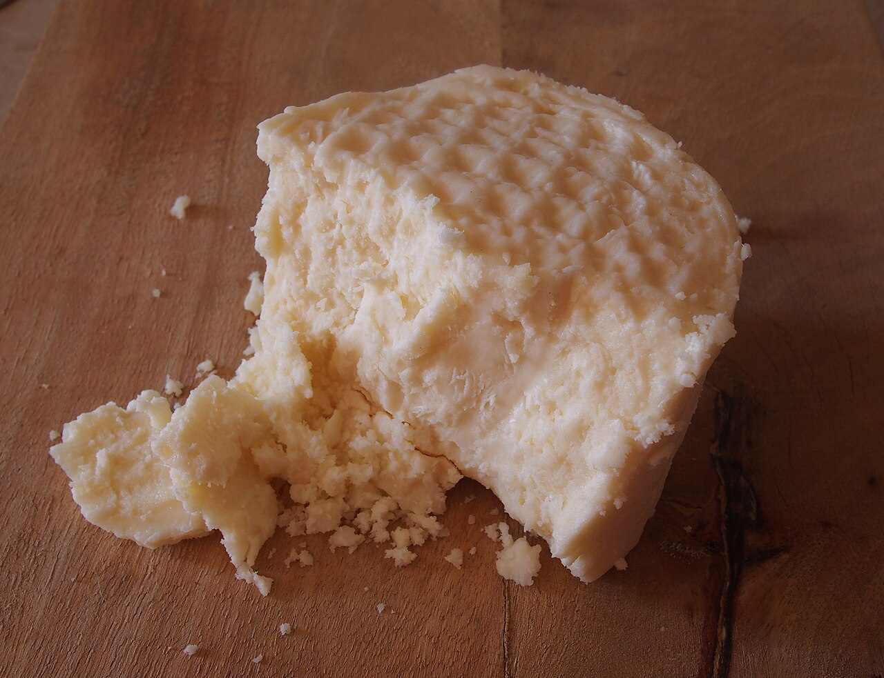 A wheel of soft, tangy kopanisti, one of the traditional cheeses of Andros