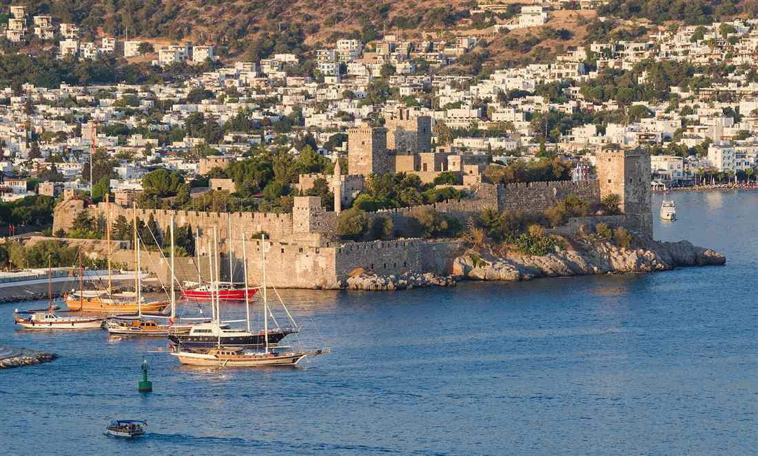 Bodrum Castle and its harbour, the start of the Pamukkale day trip