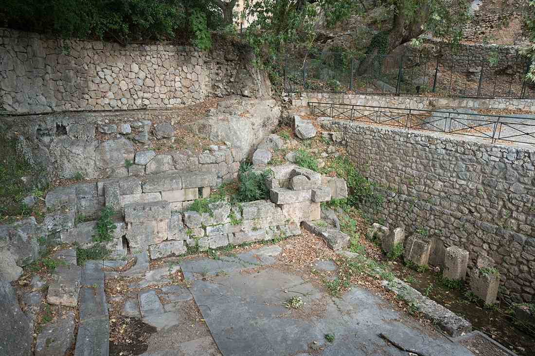 The Castalian Spring at Delphi, where the Pythia purified before taking the tripod